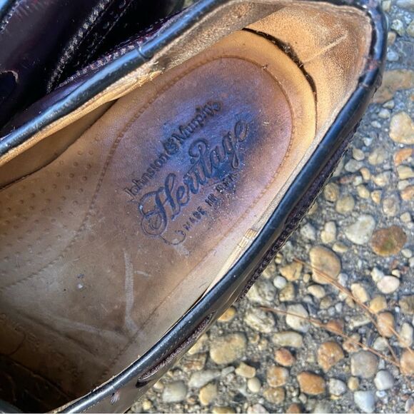 Vintage Johnston & Murphy Heritage burgundy tassel punched wingtip loafers 10 B - Picture 5 of 5